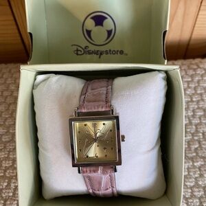 Disney Gold Face Tinkerbell Watch with Pink Strap